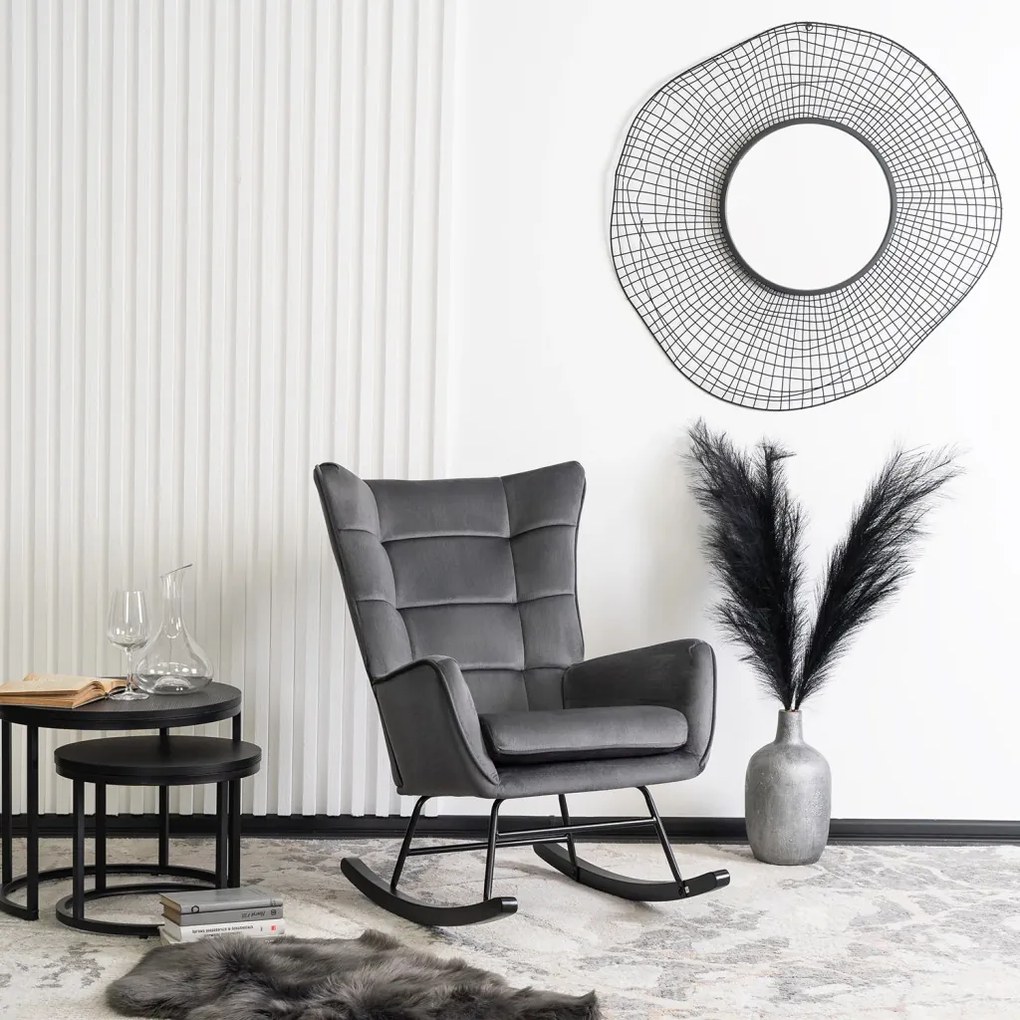 Hintafotel Szürke Bársony Kárpittal. JACKSON