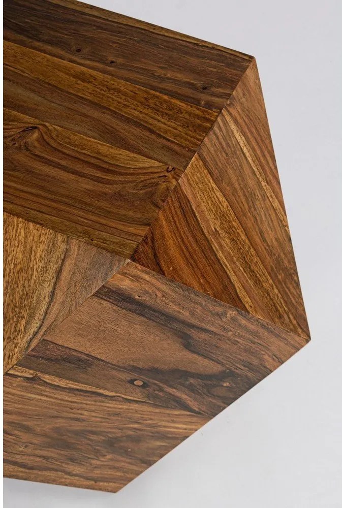 Sötét natúr színű sheesham fa dohányzóasztal 42x42 cm Egypt – Bizzotto