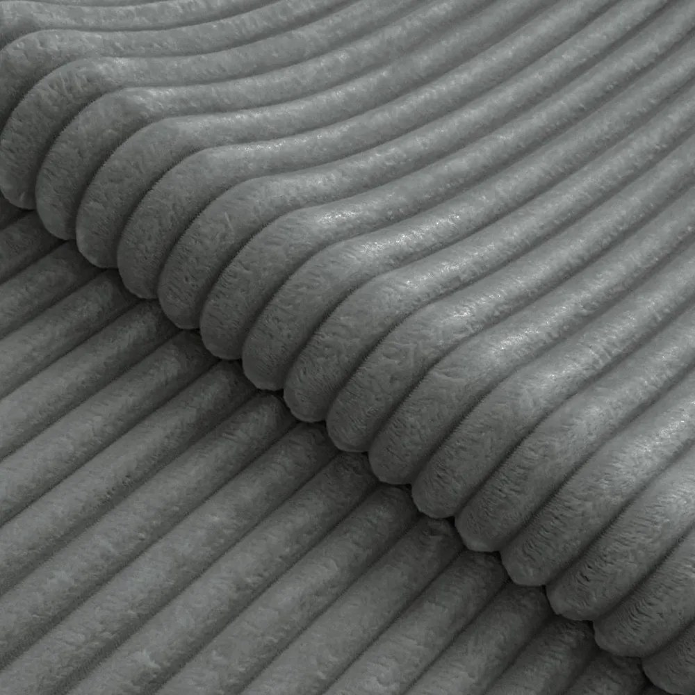 Szürke kordbársony sarokkanapé (jobb oldali-L alakú) Marbeya – Ropez