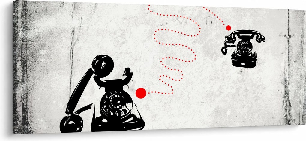 Kép - Telefon rajza Banksy stílusában (120x50 cm)