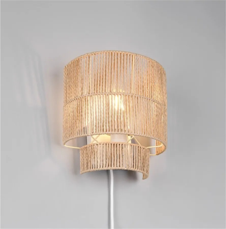 Natúr színű USB fali lámpa Satna – Reality