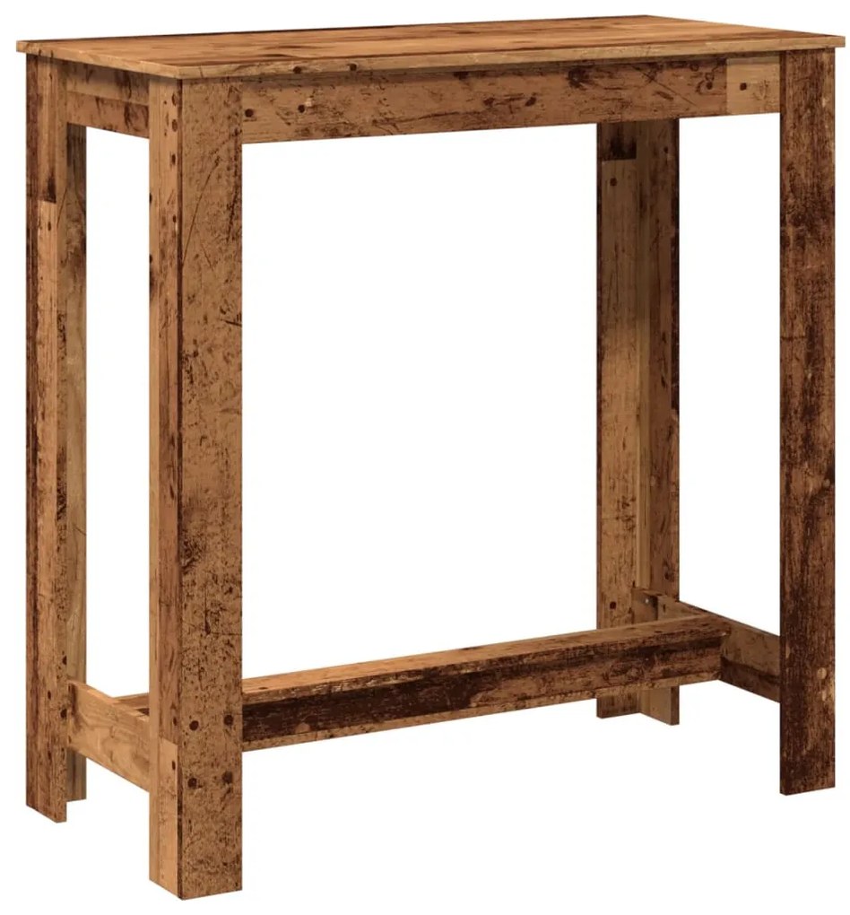 antik fa színű szerelt fa bárasztal 102 x 50 x 103,5 cm