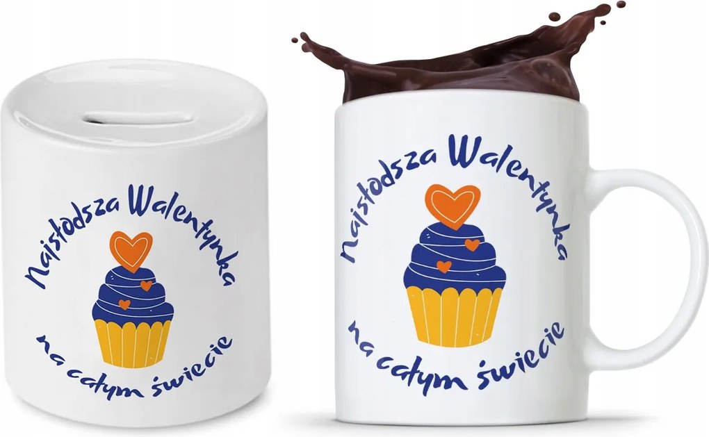 Valentin Napi Szett Lányoknak Bögre Persely nyomott mintával, fényképpel