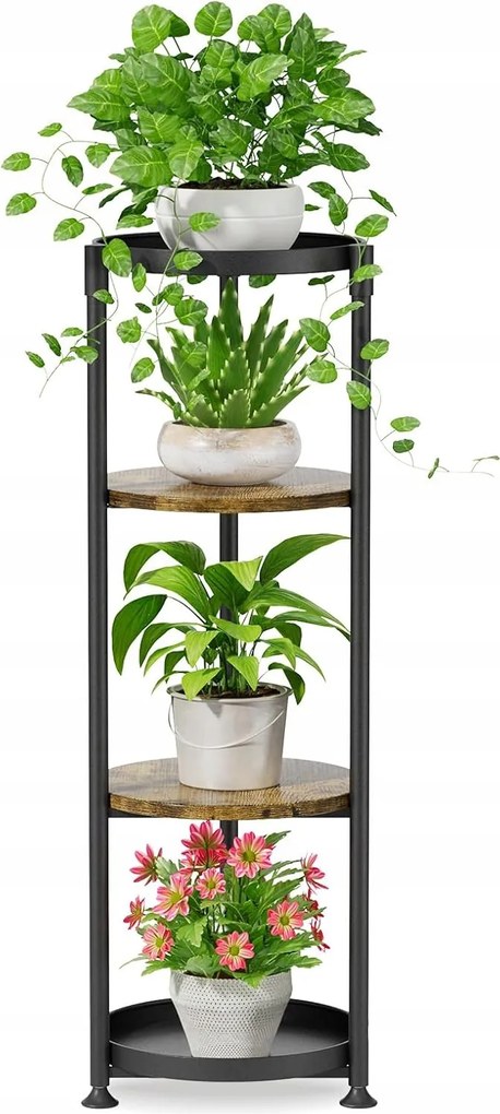 Virágtartó fém virágtartó állvány 4 polccal 113x28,5cm otthonra és kertbe