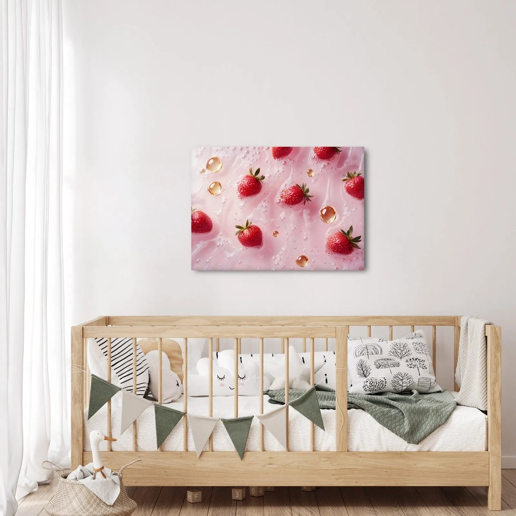 Kép - Eprek buborékokban (70x50 cm)