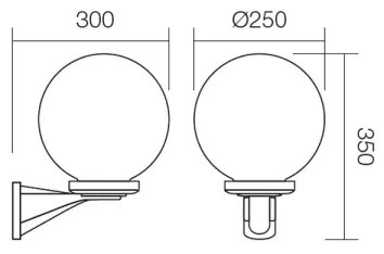 Redo 9789 - Kültéri fali lámpa SFERA 1xE27/42W/230V IP44 fehér