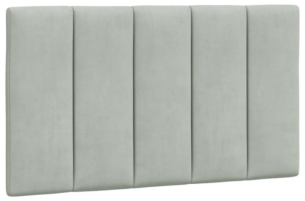 világosszürke bársony ágykeret LED-ekkel matrac nélkül Hanko 80 x 200 cm