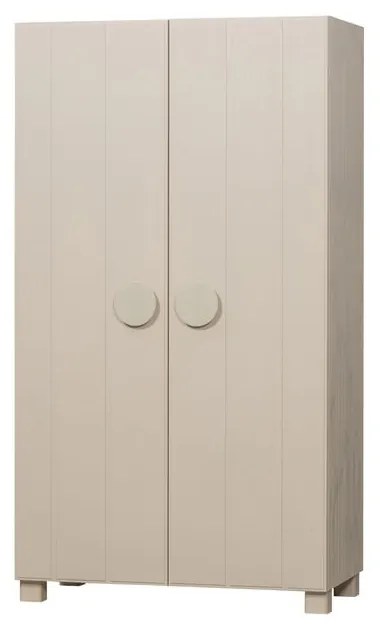 Krémszínű borovi fenyő ruhásszekrény 110x200 cm Noah – WOOOD