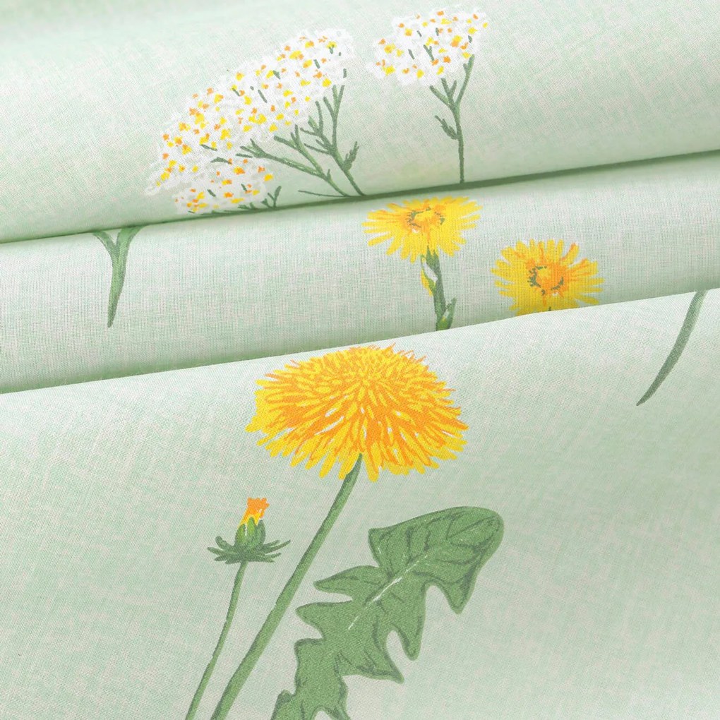 Goldea pamut gumis lepedő - mező, zöld melanzs alapon 120 x 200 cm