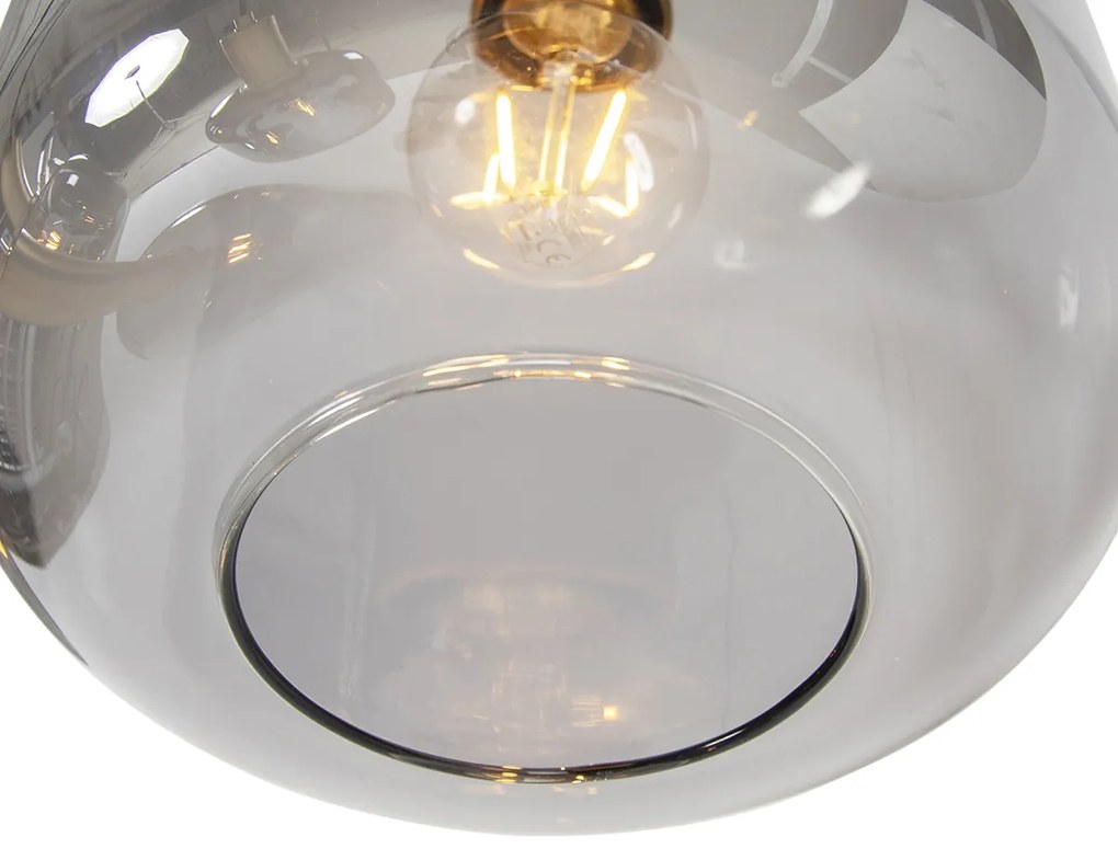 Függőlámpa fekete arannyal és füstüveggel 5-lámpás - Zuzanna