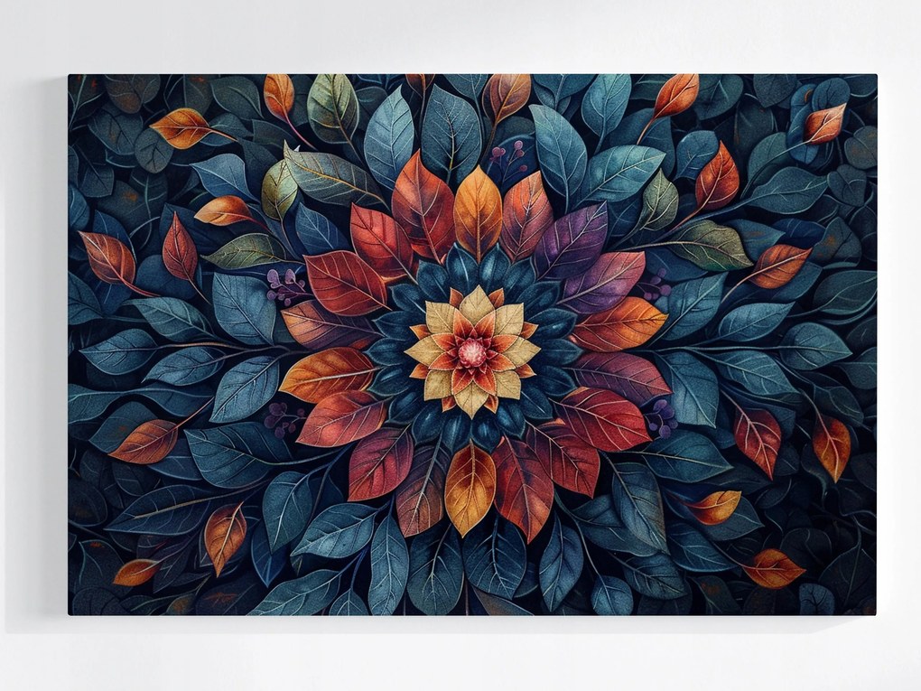 Vászonkép Canvas Mandala Levelek Ősz Természet Dekoráció 120x80