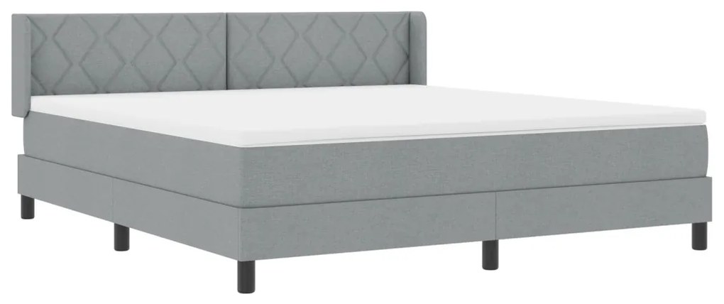 Boxspring Ágy matrac kényelmes, világosszürke színben, 180 x 200 cm-es szövet