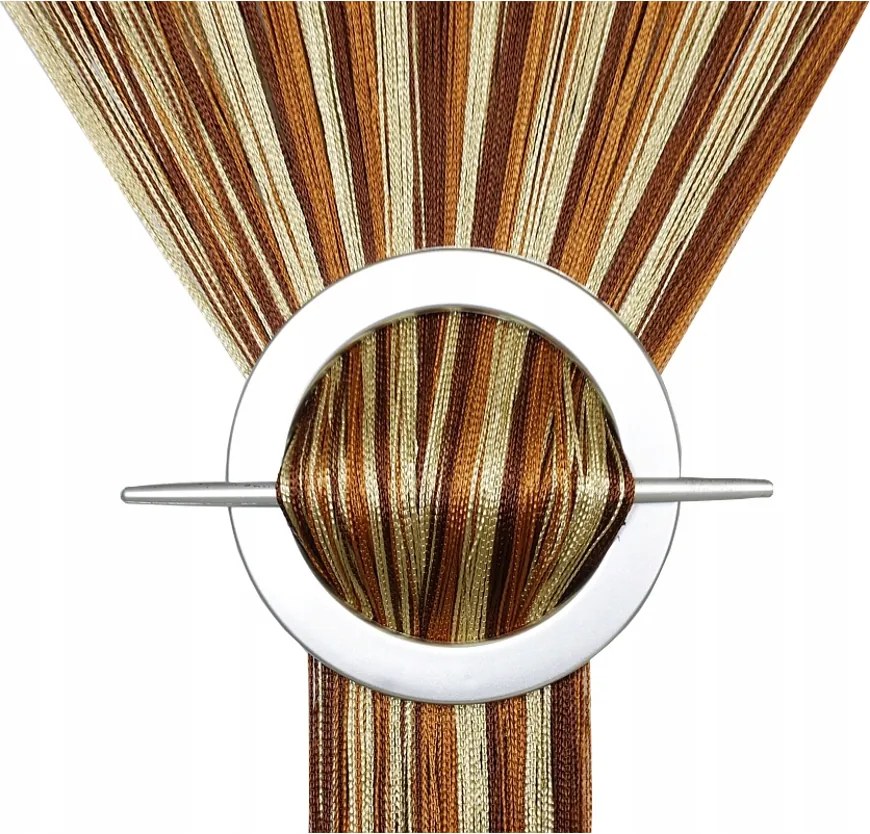 Függöny Spagetti Függöny 150x160 magasság barna tejcsokoládé cappuccino