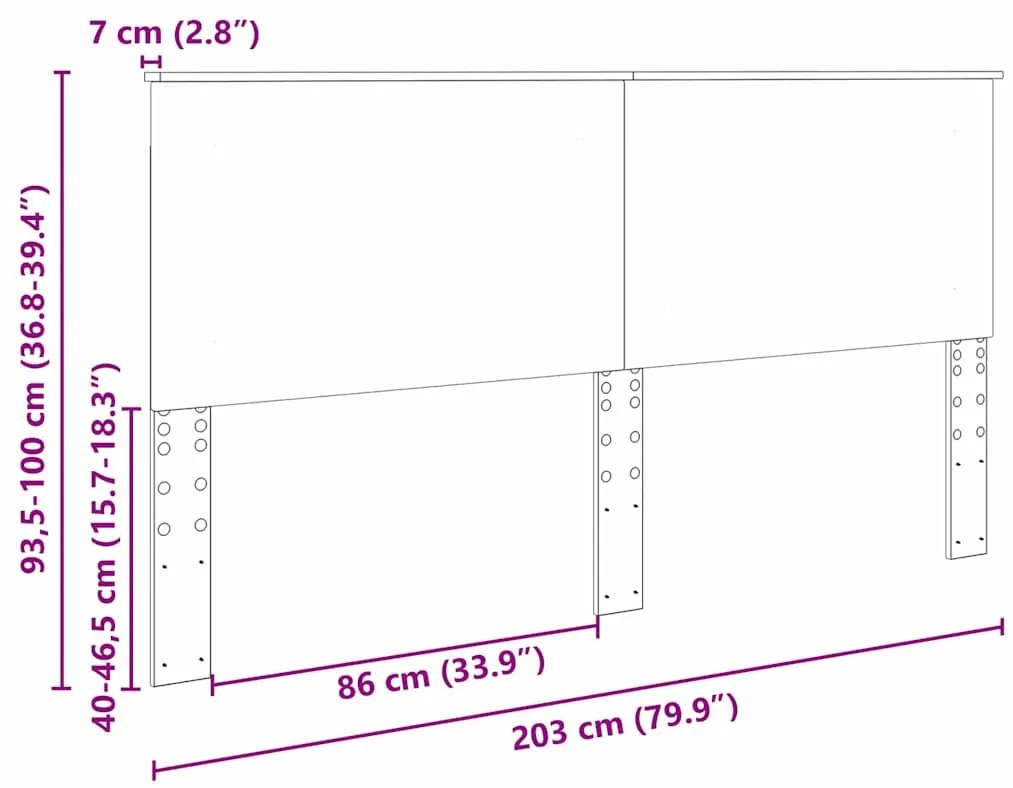 Fejtámla fejtámlával Fényes Fehér 200 cm Faanyag