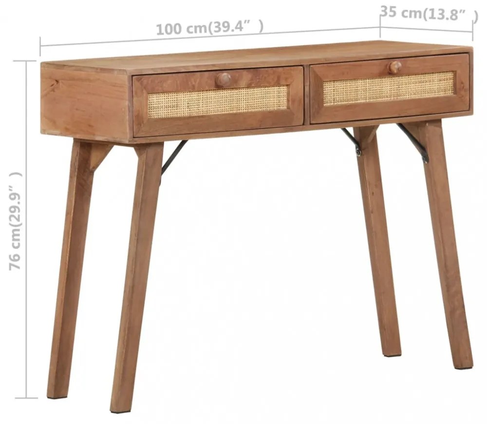 tömör mangófa tálalóasztal 100 x 35 x 76 cm