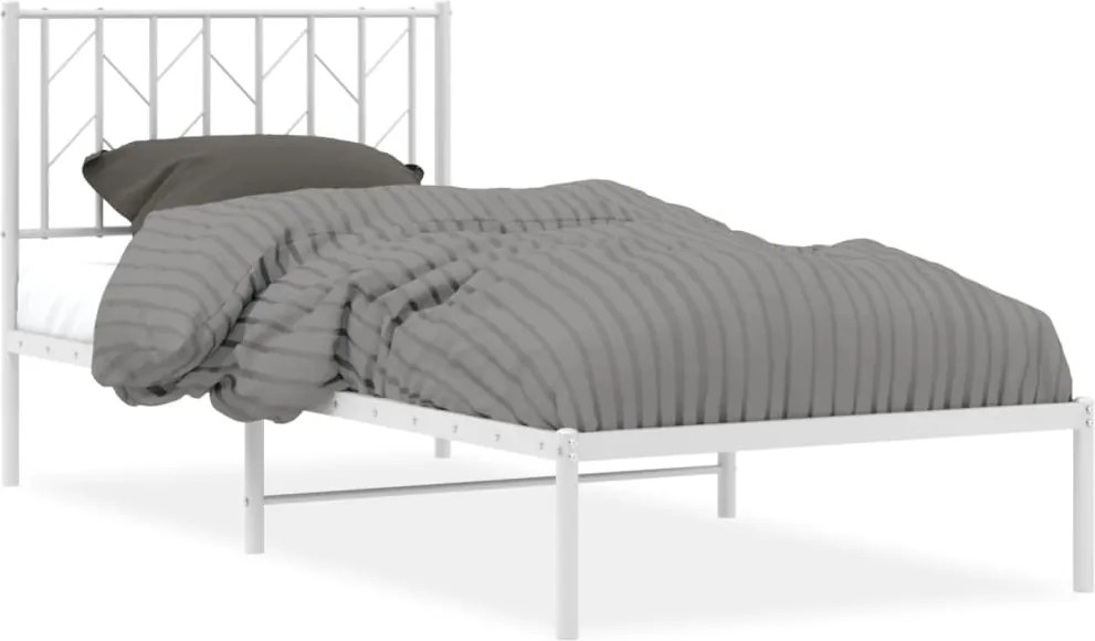 vidaXL fehér fém ágykeret fejtámlával 90x200 cm