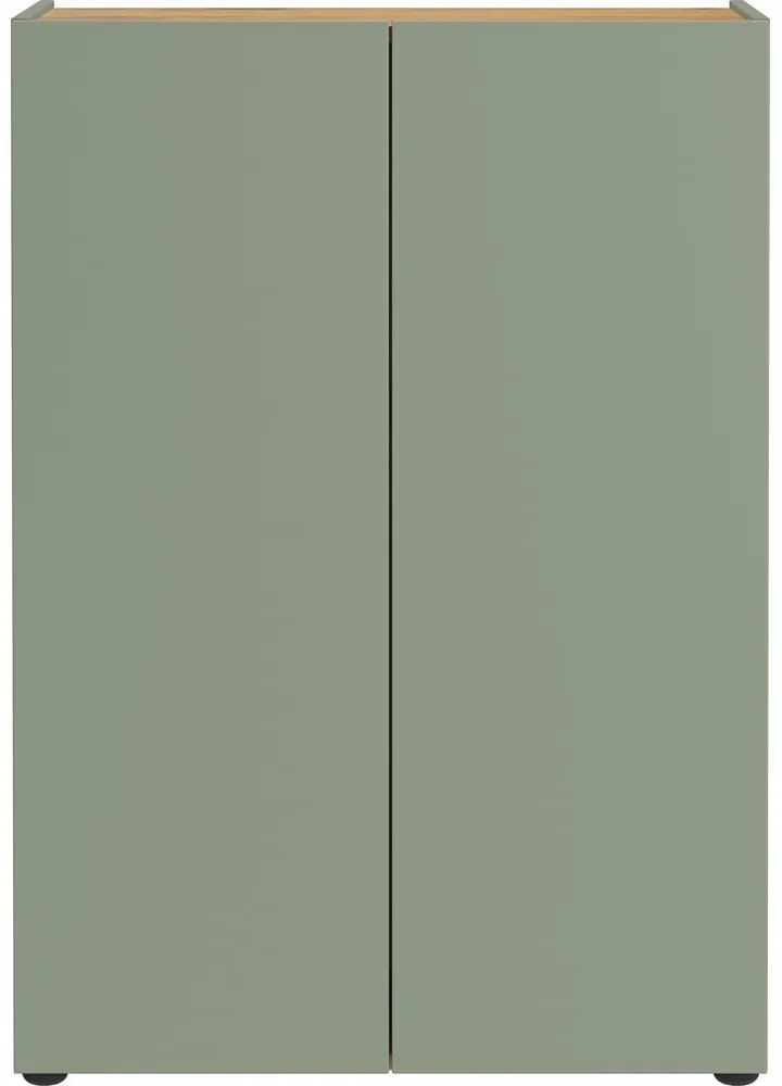 Világoszöld cipőtartó tölgyfa dekorral 74x105x33 cm Alviano – Germania