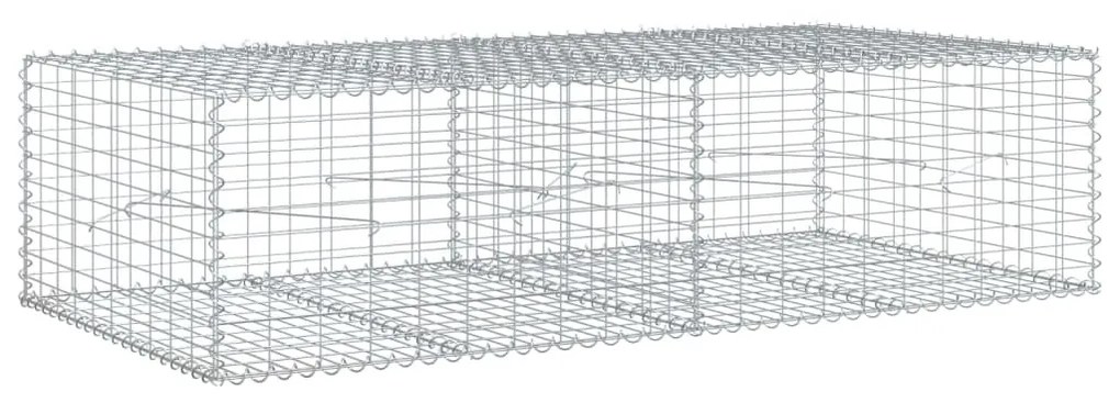 horganyzott vas gabion kosár fedéllel 200 x 100 x 50 cm
