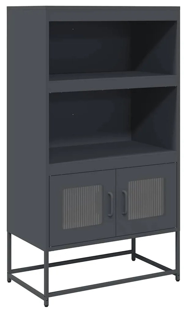 Highboard antracit 68x39x123 cm Acél