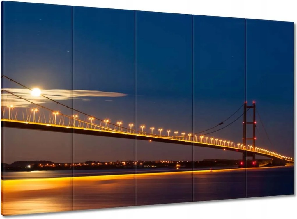 Vászonkép 100x70 Kivilágított híd éjszaka
