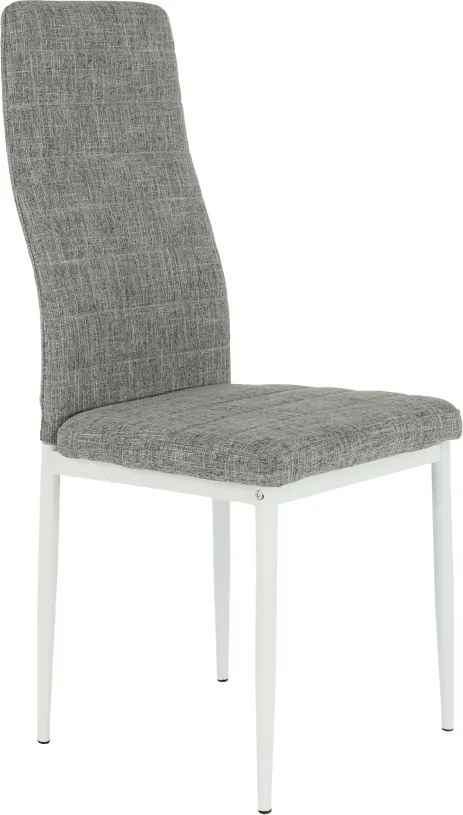 Étkezőszék, világos szürke szövet/fehér fém, COLETA NOVA