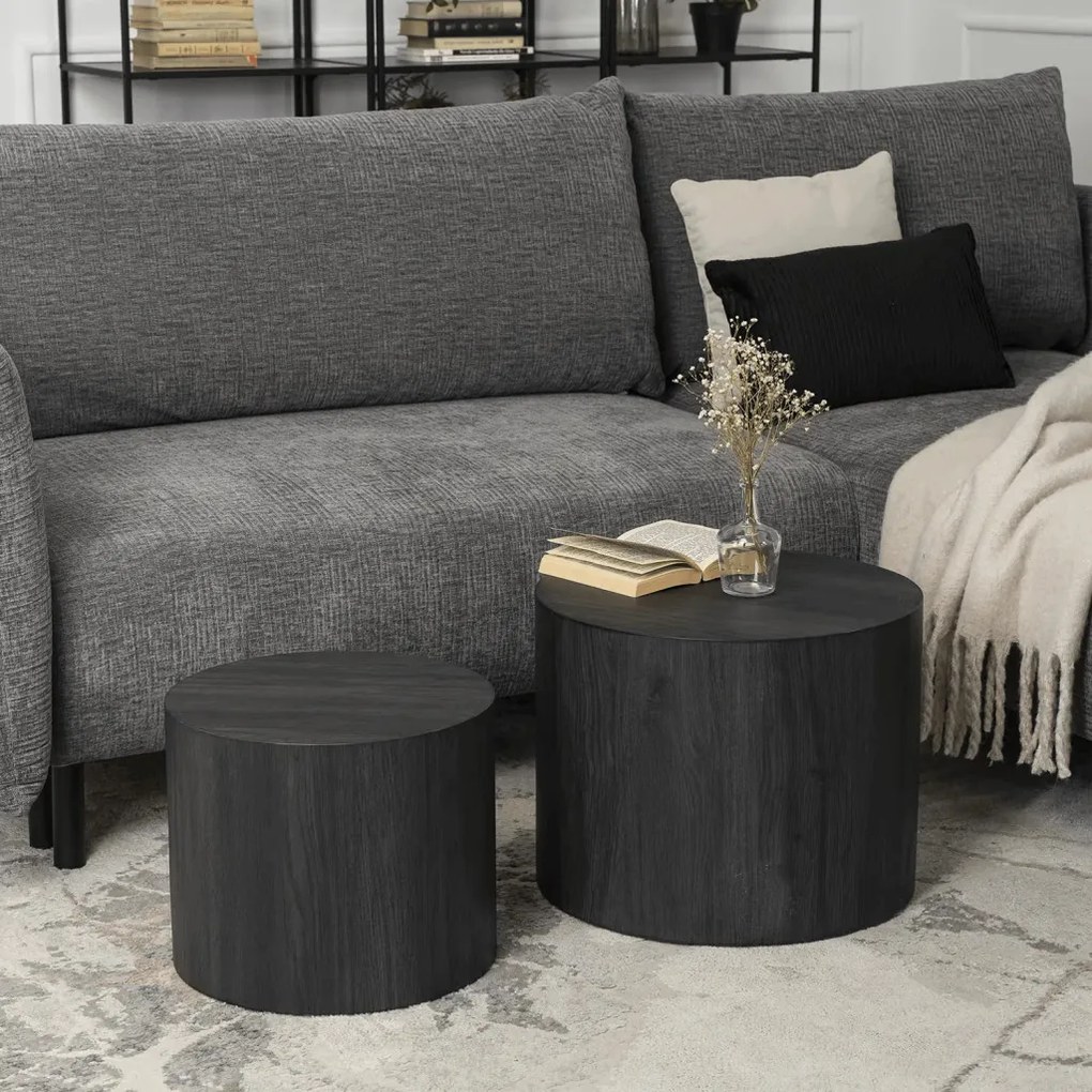 Dohányzóasztal szett fekete színben LEILA