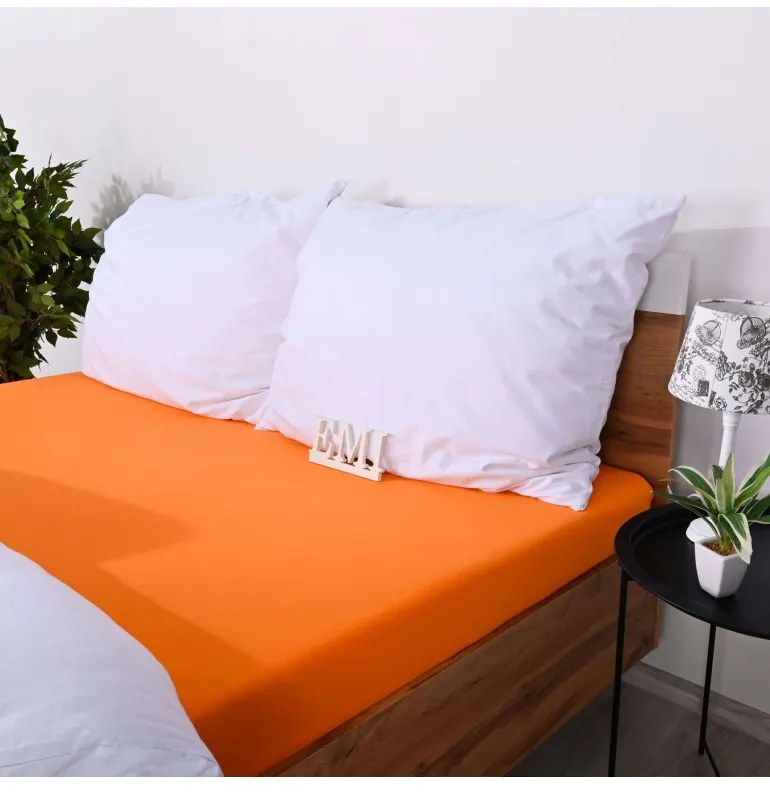 EMI narancssárga 100% pamutjersey gumis lepedő, Gyerek lepedő 70x140