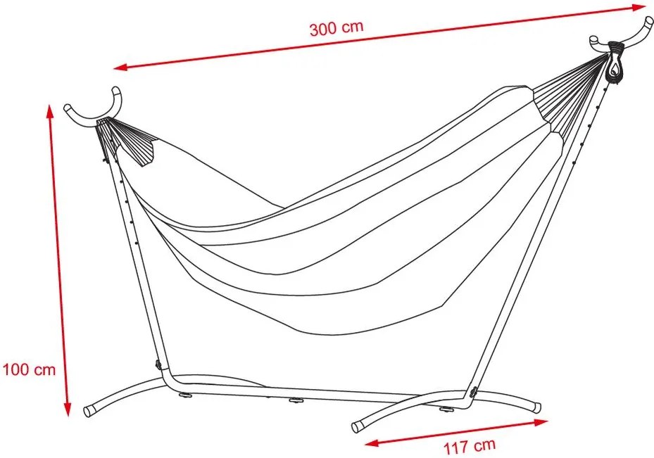 Avenberg BELINDA Relaxációs függőágy - piros-fehér-sárga-türkiz