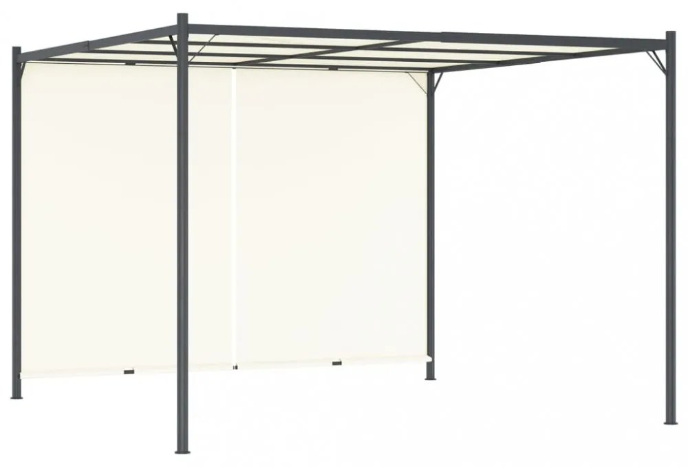 fehér-krémszínű acélpergola állítható tetővel 3 x 3 m