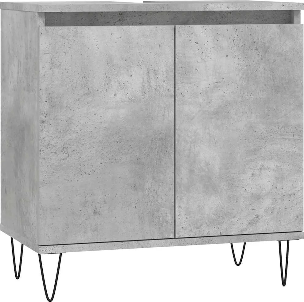 vidaXL betonszürke szerelt fa fürdőszobaszekrény 58x33x60 cm