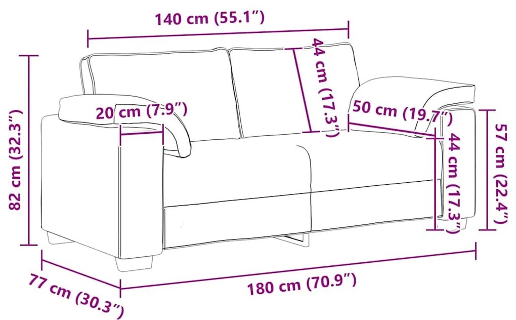 vidaXL Kanapé Barna 180 x 77 x 82 cm szövet
