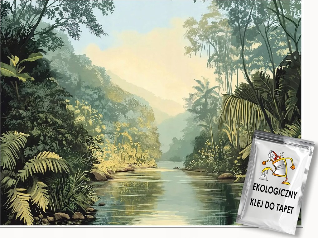 Fotótapéta Dzsungel Természet Zöld Hálószoba Nappali Tapéta Flizelina 300x210