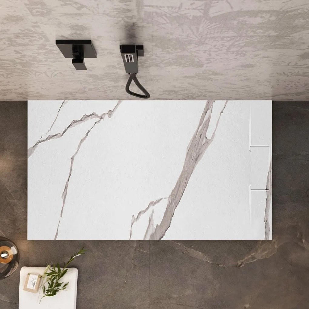 Zuhanytálca Bazalt CARRARA WHITE 80x100