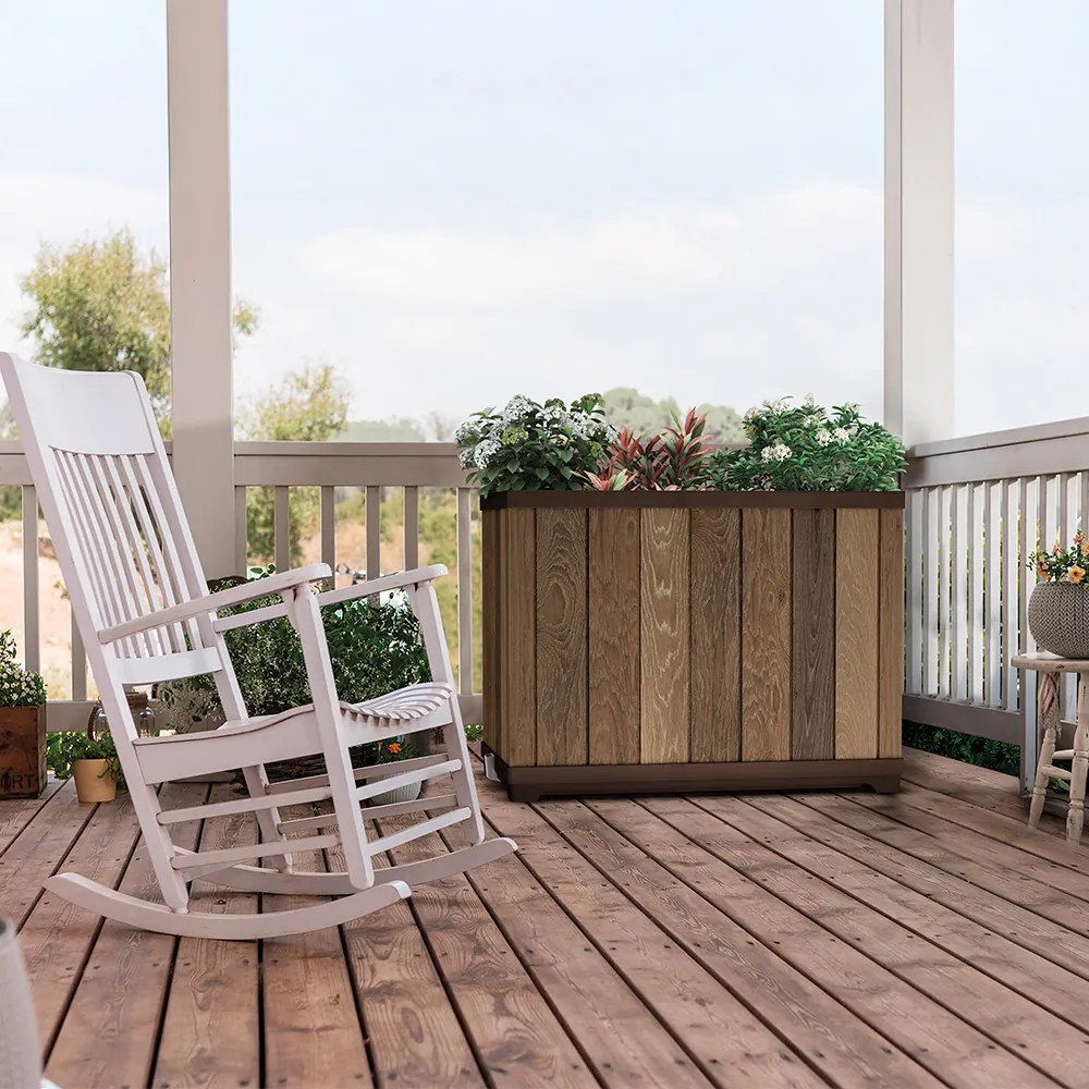 Deco tégla alakú magasítótt műanyag virágláda 100 L