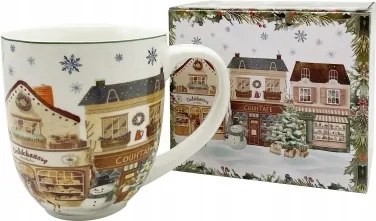 Nagy porcelán bögre Ajándék kubas XXL Karácsonyi Város 1000 ml