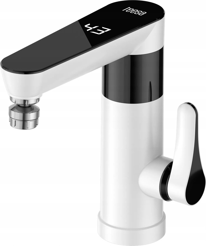 Átfolyós vízmelegítő álló csaptelep, fehér