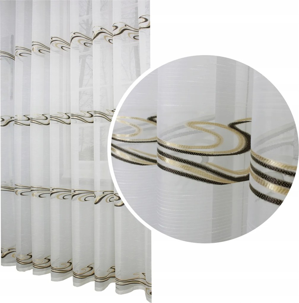 Függöny francia fátyol Csíkos átvezető 300x250 krém