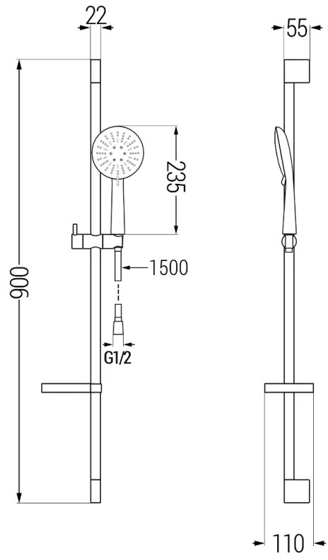 Mexen - DS67 zuhanygarnitúra, króm, 785674583-00