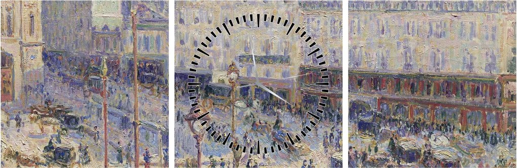 Kép - Camille Pissarro, The Place du Havre, reprodukciók (órával) (90x30 cm)