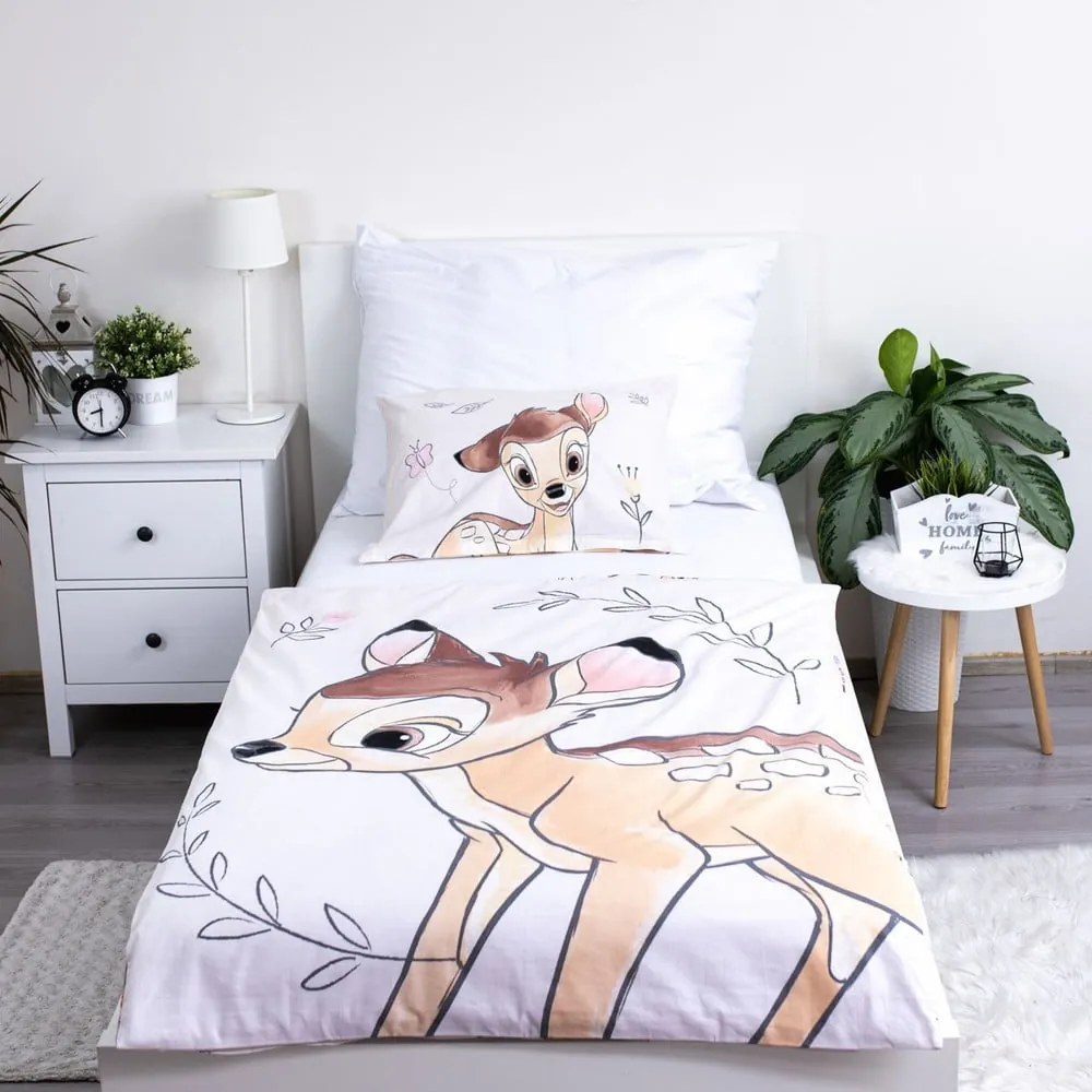 Pamut gyerek ágyneműhuzat babaágyhoz 100x135 cm Bambi "Beige" – Jerry Fabrics