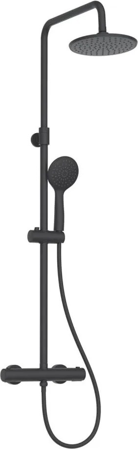 HOUSTON matt fekete zuhanyszett csapteleppel