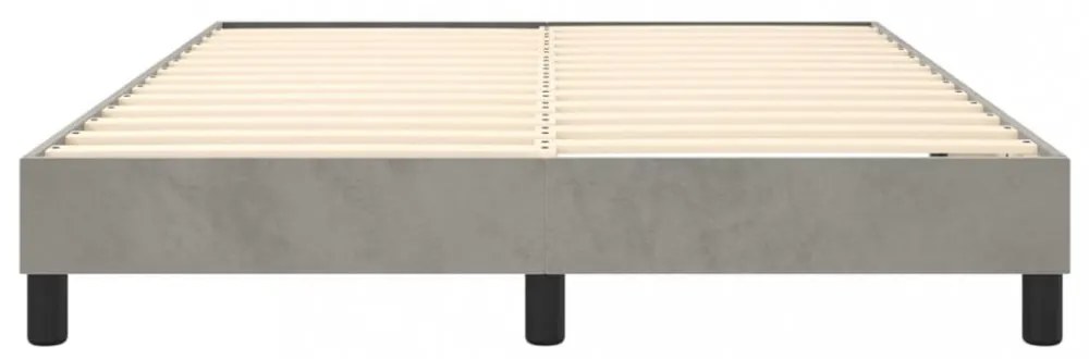 világosszürke bársony rugós ágykeret 140x200 cm