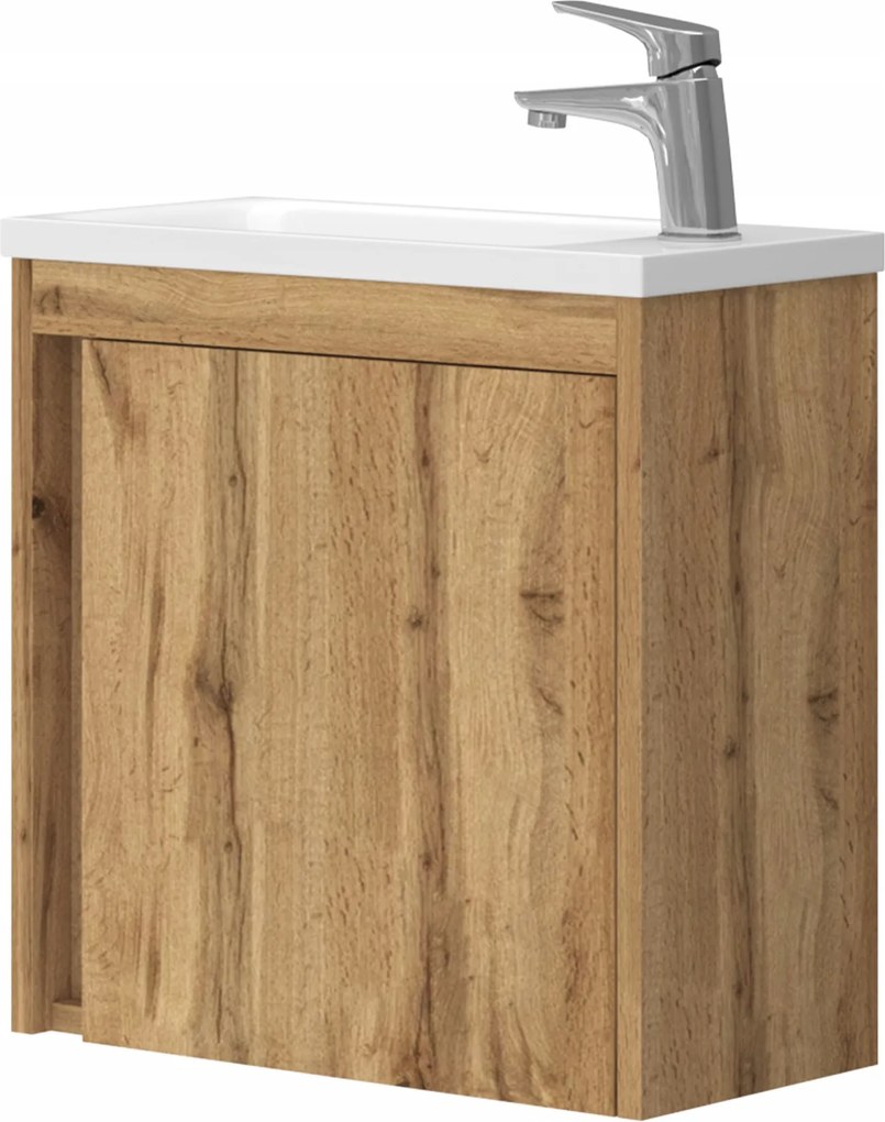 Omeble Függő fürdőszoba szekrény, mosdós szekrény 50 cm wotan tölgy