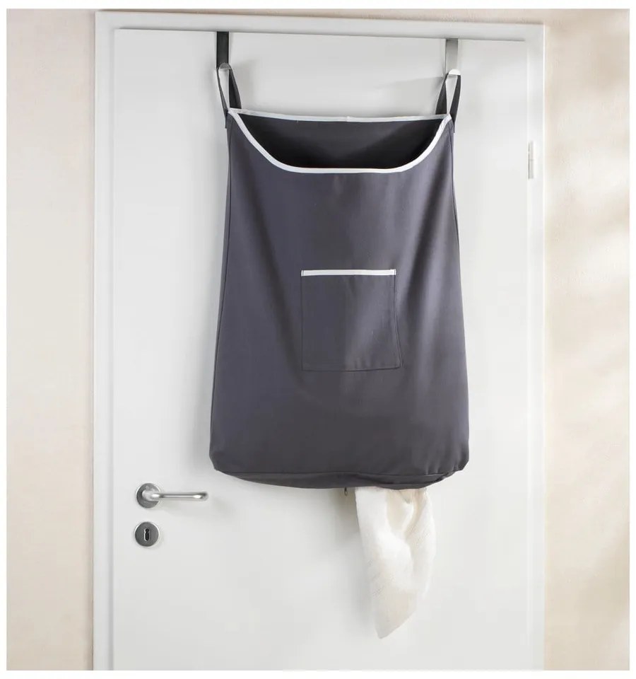 Laundry szürke felakasztható szennyestartó kosár, 65 l - Wenko