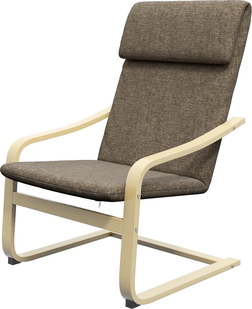 HOMCOM Relaxáló Fotel, Fejtámaszos Karfa, Ringató Szék, Étkező Szék Linóleum Hatású Kárpittal, Barna 65 x 69 x 98 cm | Aosom