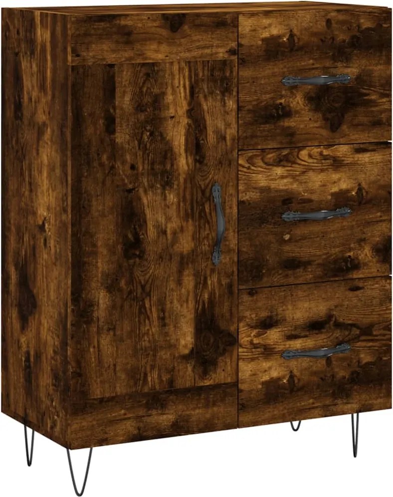 vidaXL füstös tölgy színű szerelt fa tálalószekrény 69,5 x 34 x 90 cm
