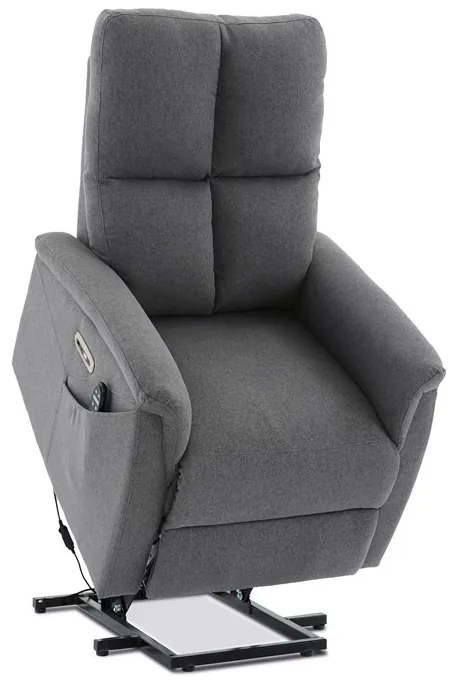 Elektromos vezérlésű szürke szövet dönthető fotel. TV-929 GREY2