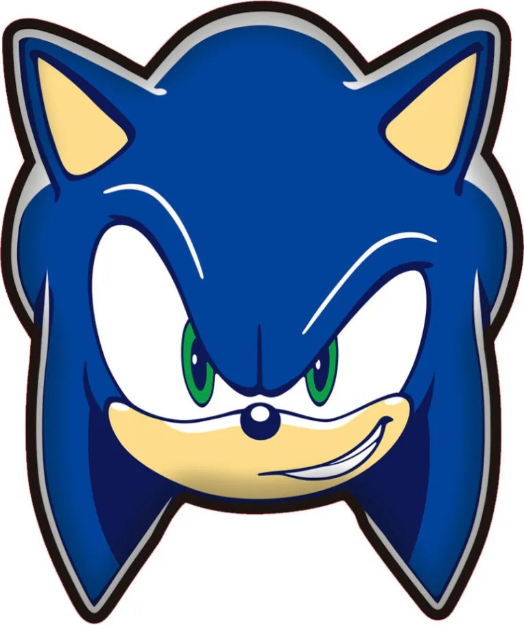 Sonic a sündisznó Smirk formapárna, díszpárna 29x35 cm