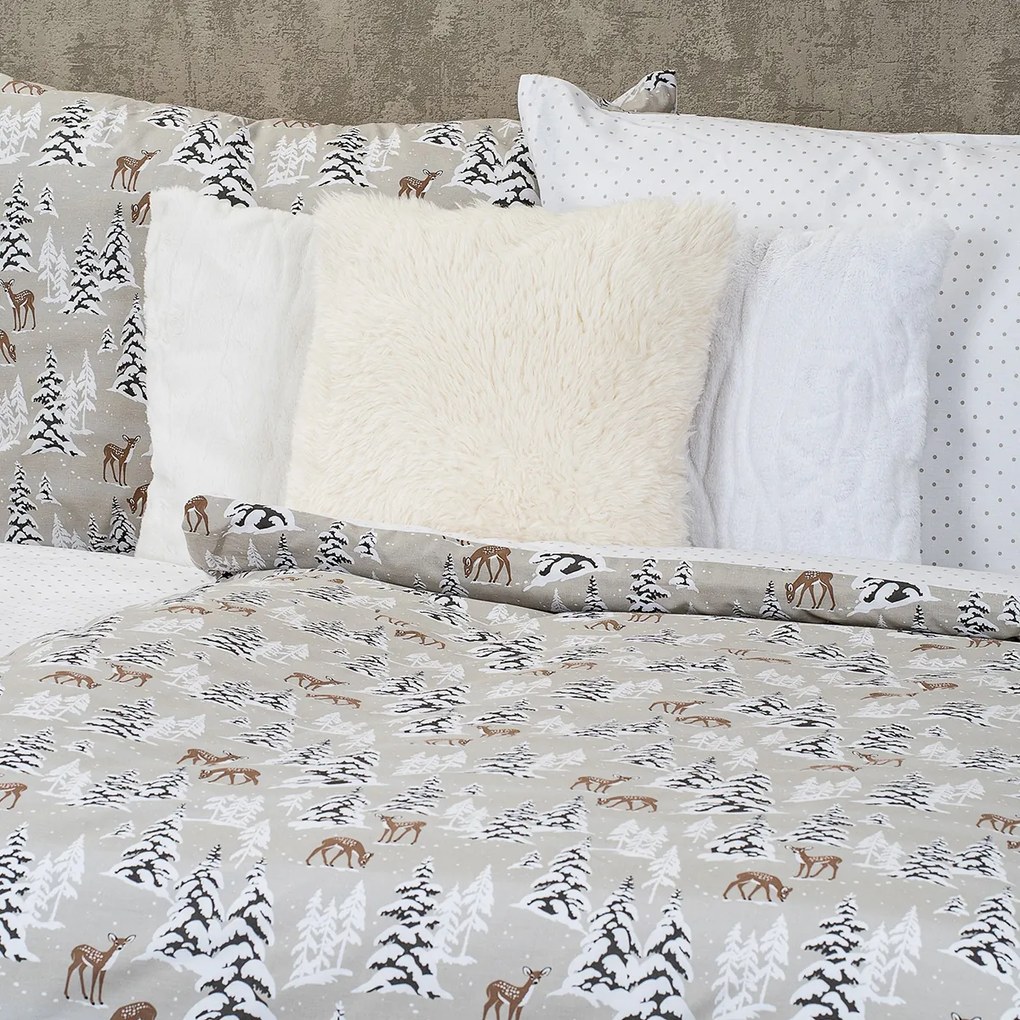 4Home Christmas forest pamut ágyneműhuzat, 140 x 220 cm, 70 x 90 cm