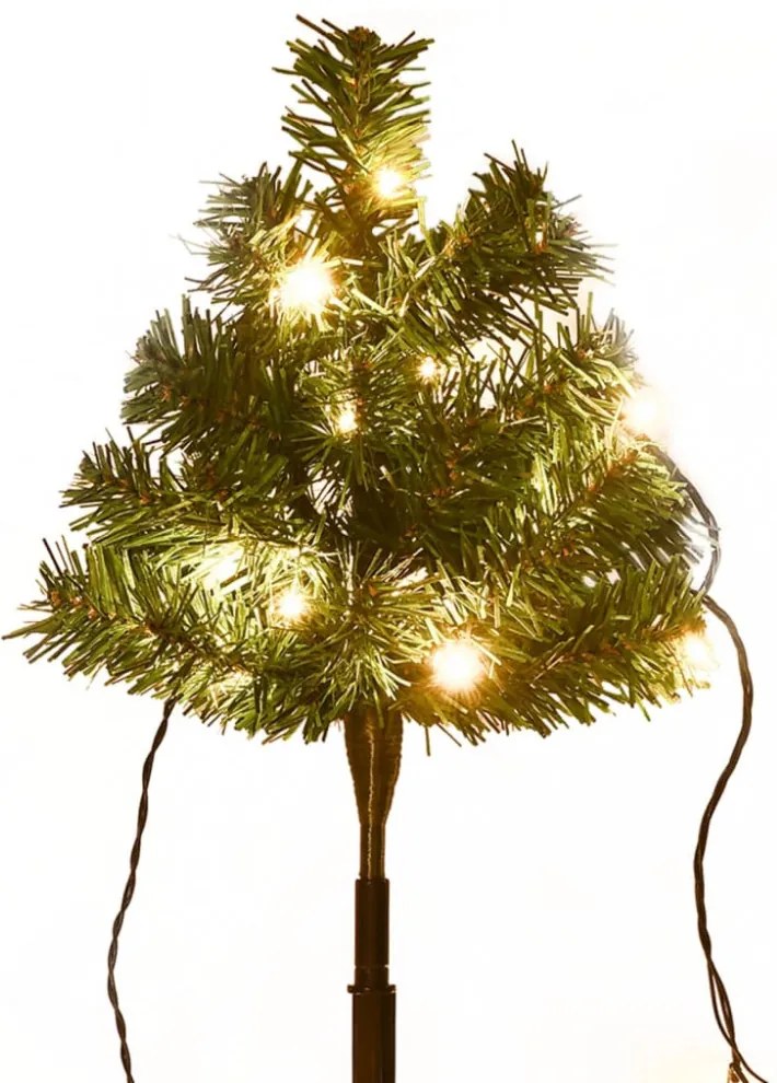6 db PVC karácsonyi kültéri díszfa meleg fehér LED-ekkel 45 cm